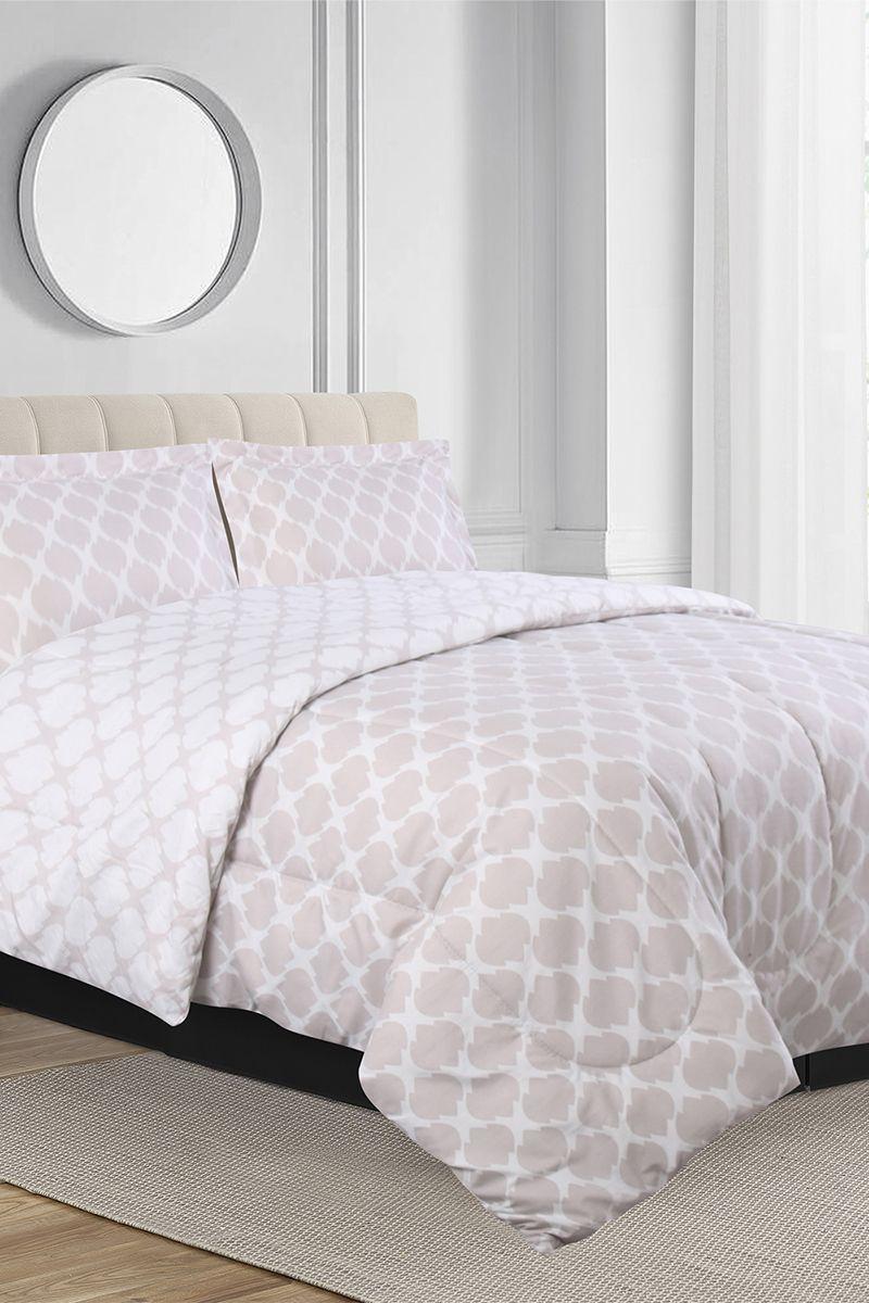 Plumón Estampado 2 Plazas 215x220 cm Gris-0