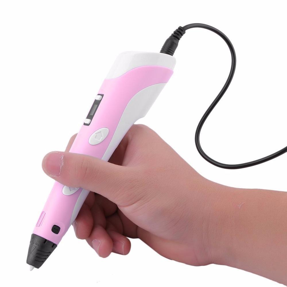 Boligrafo de impresión 3D ABS 3D PEN-2 RP100B LCD 1,75 mm - Rosa + Set filamentos 100m-3