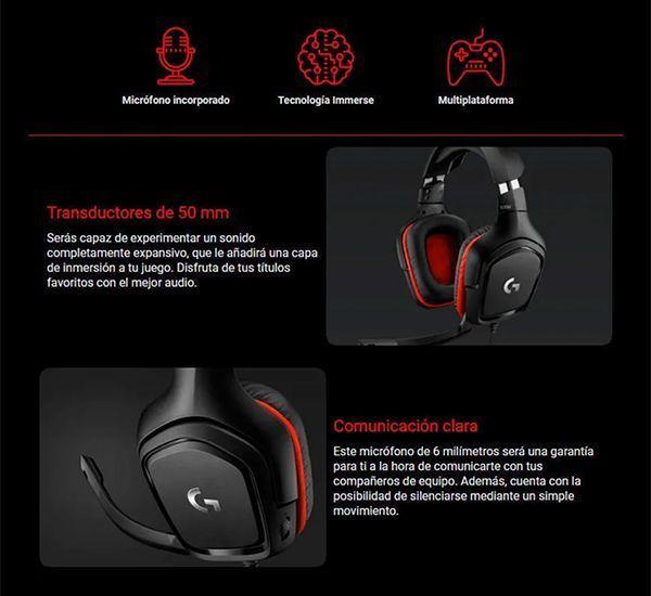 Audifonos Gamer Con Cable G332 PC / PS4 / Nintendo Switch Logitech-3