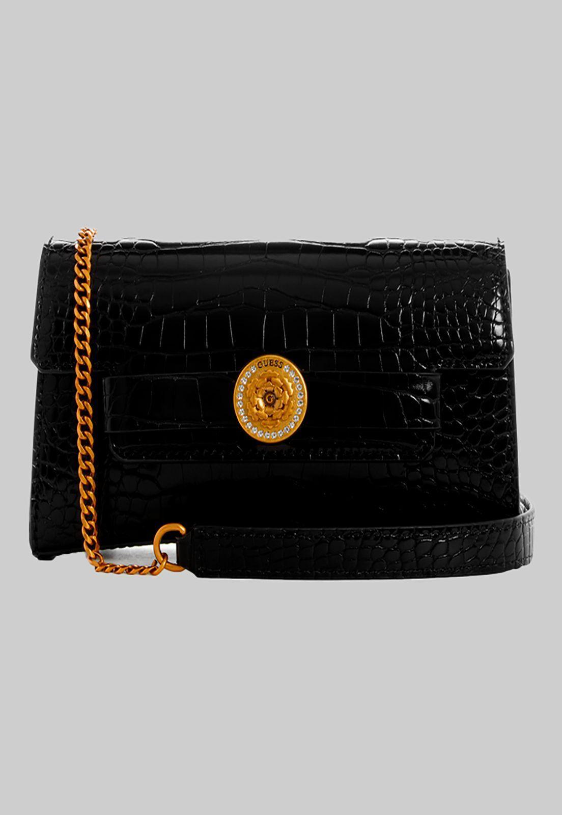 Cartera Night Fall Flap Clutch Bla Negro Guess-0