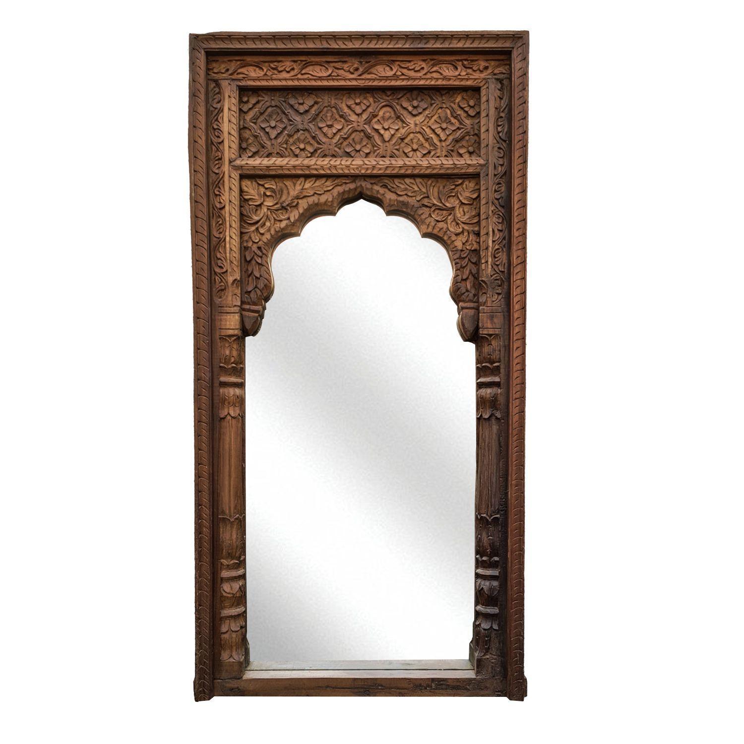 Espejo Ginebra ventana original antigua tallada 180x90-0