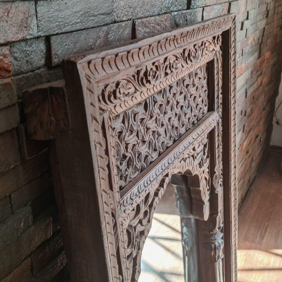 Espejo Ginebra ventana original antigua tallada 180x90-3
