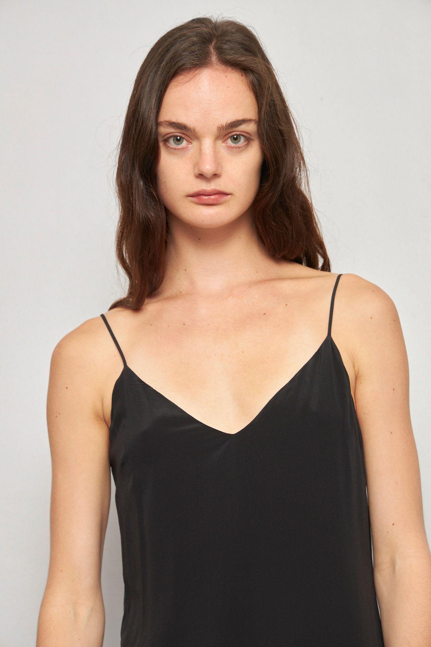 Vestido casual reciclado negro lavender brown talla S -4