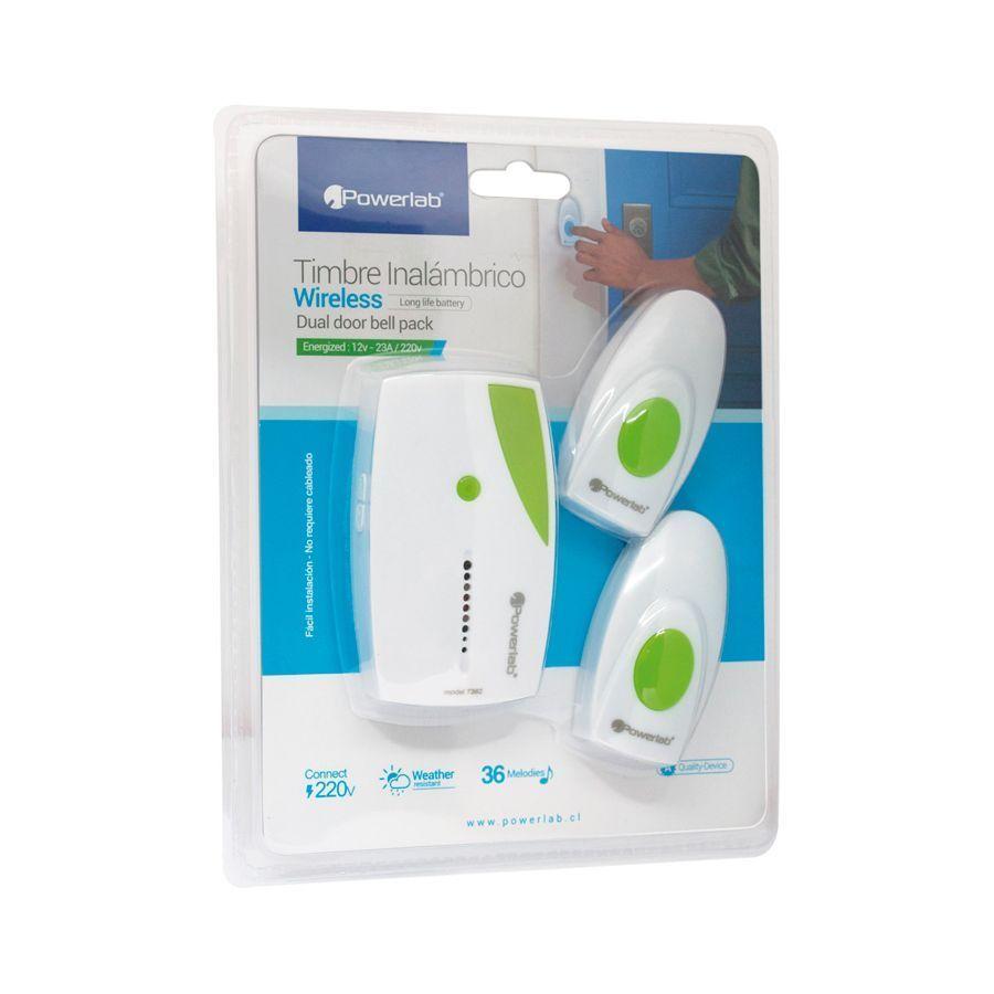 Sistema de timbre inalámbrico Powerlab luz LED-3