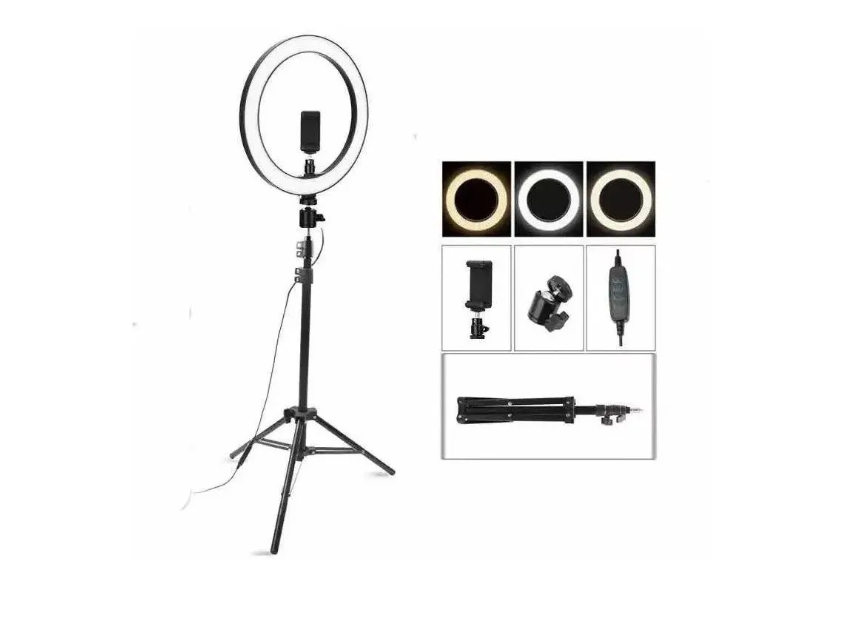Anillo Aro Luz Led Fotografía 26 Cm + Trípode Ajustable-4