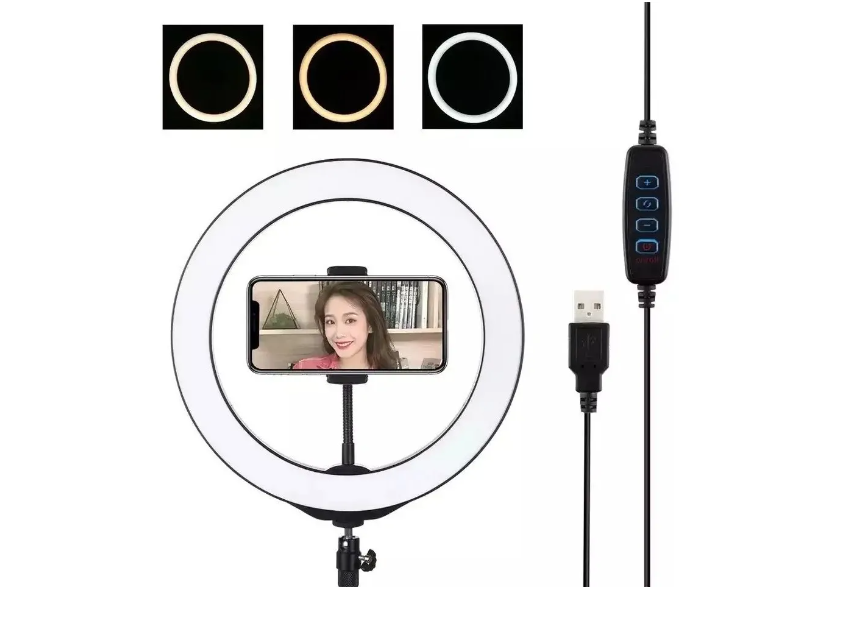Anillo Aro Luz Led Fotografía 26 Cm + Trípode Ajustable-1