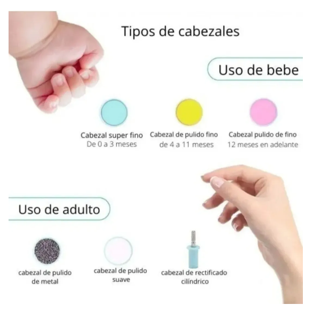 Limador Electrico De Uñas Para Bebe - Guagua Corta Uñas ROSA-2