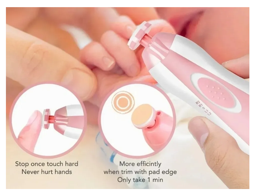 Limador Electrico De Uñas Para Bebe - Guagua Corta Uñas ROSA-4