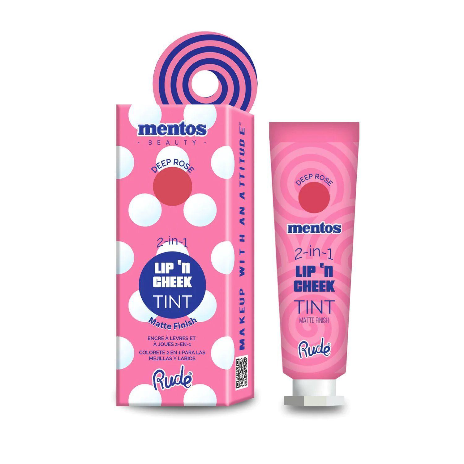 Tinta 2 en 1: Labial/Rubor Deep Rose Mentos x Rude-0