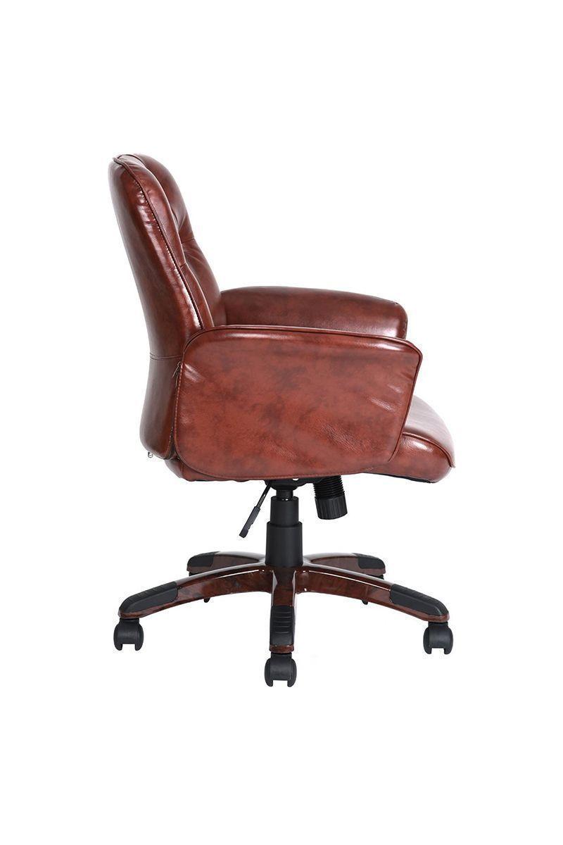 Silla de Oficina Ergonómica PU Ajustable - Café-3