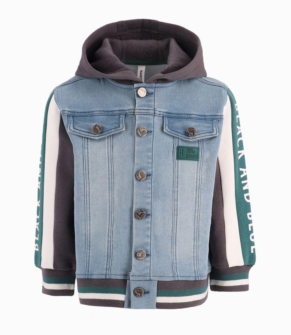 Chaqueta Niño Con Capucha Polar Black And Blue Denim Celeste-3