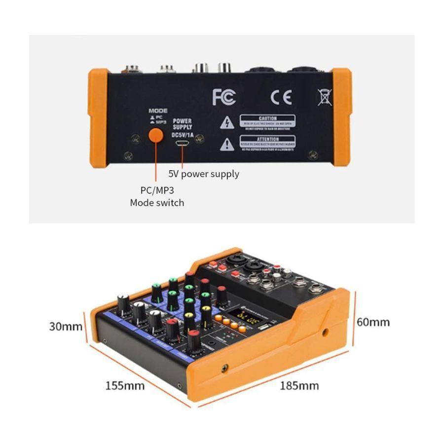 Mezclador de Audio Profesional con 4 canales-2