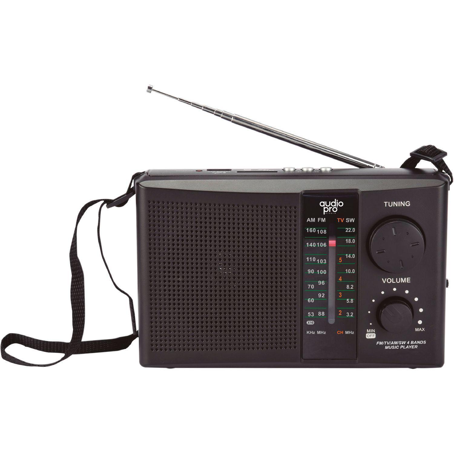Radio Portatil Recargable FM AM USB Audiopro -0