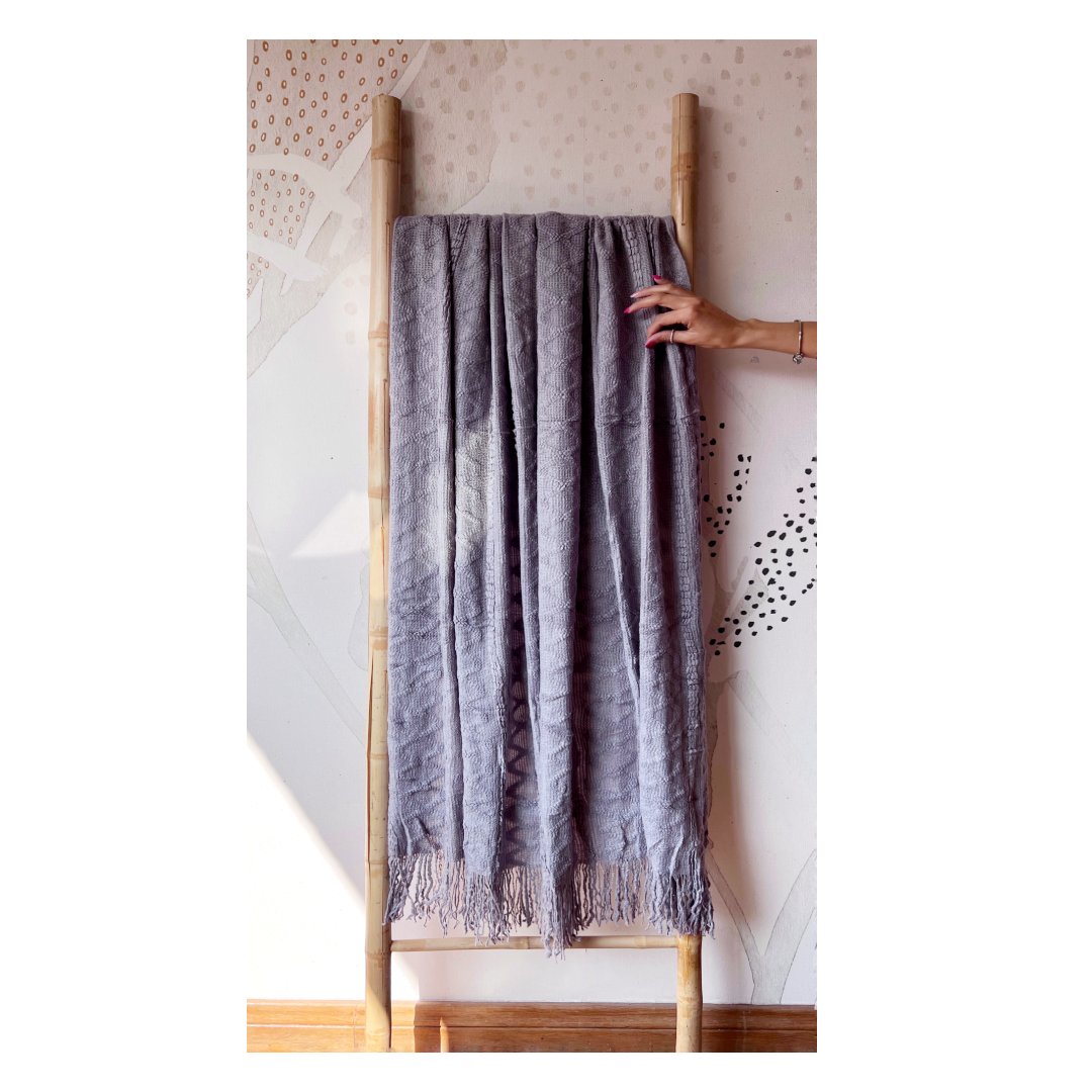 Manta Gris Rombo 180x120cms-2