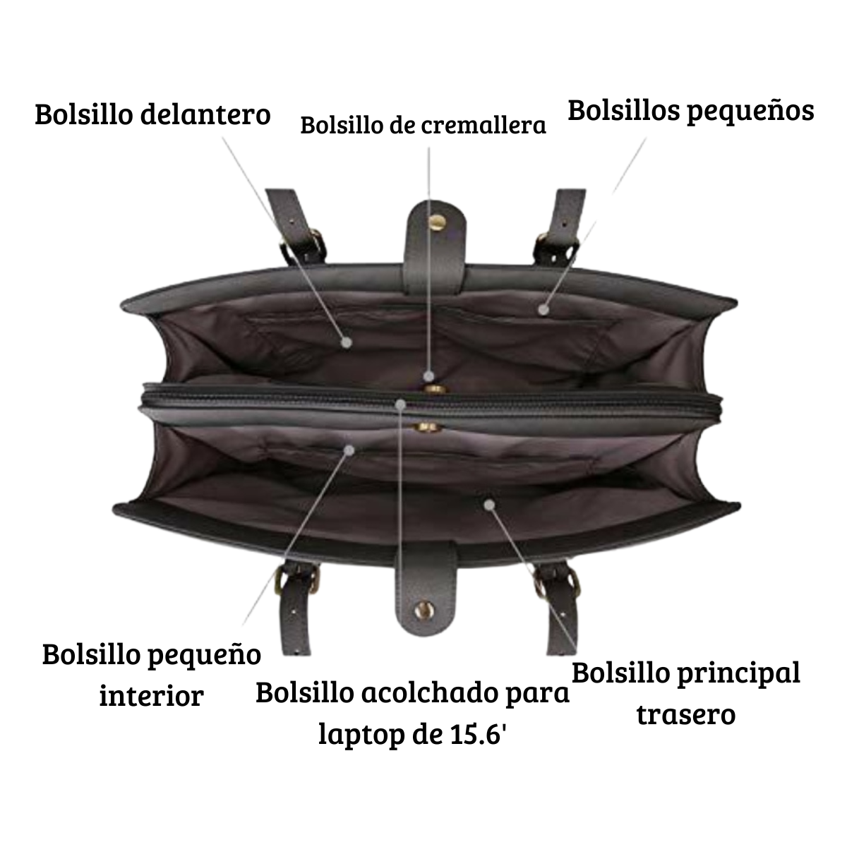 ECOSUSI Bolsa Oficina para notebook 15.6'' Gran Capacidad- Gris-7