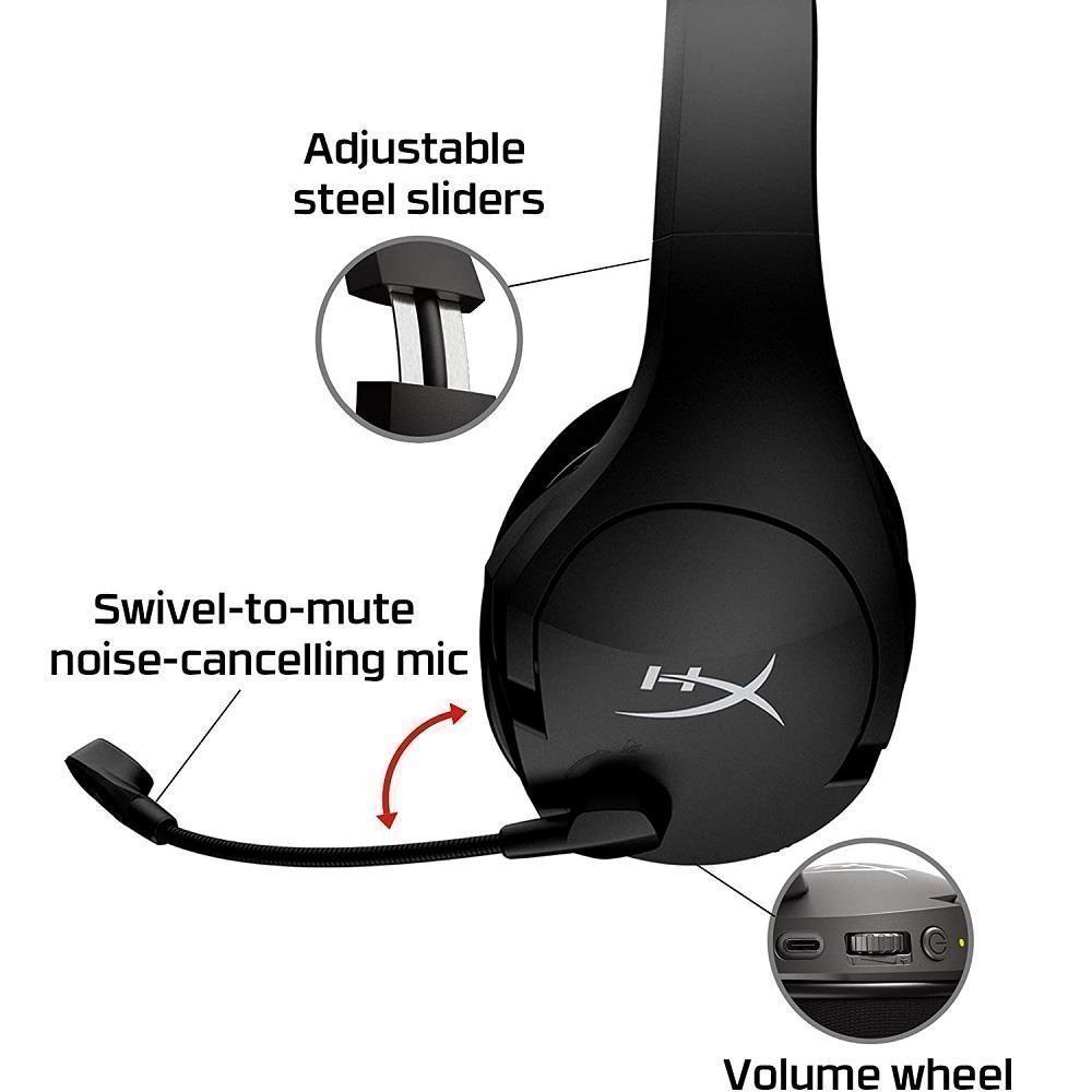 Audífonos Gamer HyperX Cloud Stinger Core 7.1 Surround Sound, Wireless USB, Negro-1