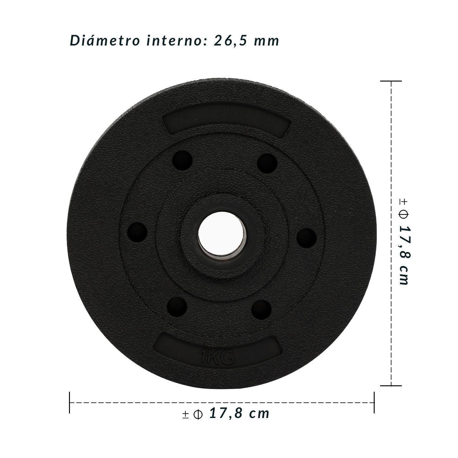 Disco de Cemento 1 Kg para Barra PVC Negro-2
