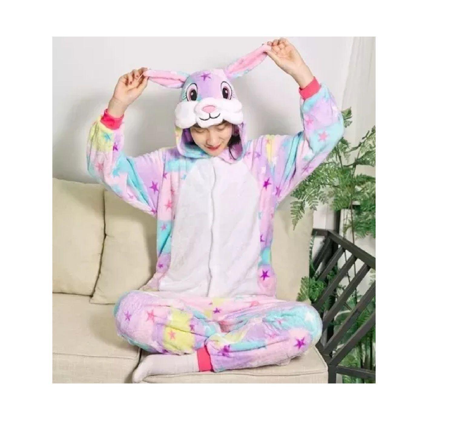 Pijama Enteros Animales Niños y Adultos Conejo Estrella-1
