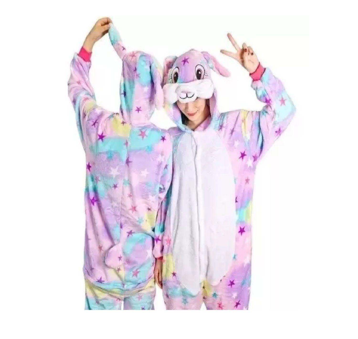 Pijama Enteros Animales Niños y Adultos Conejo Estrella-2