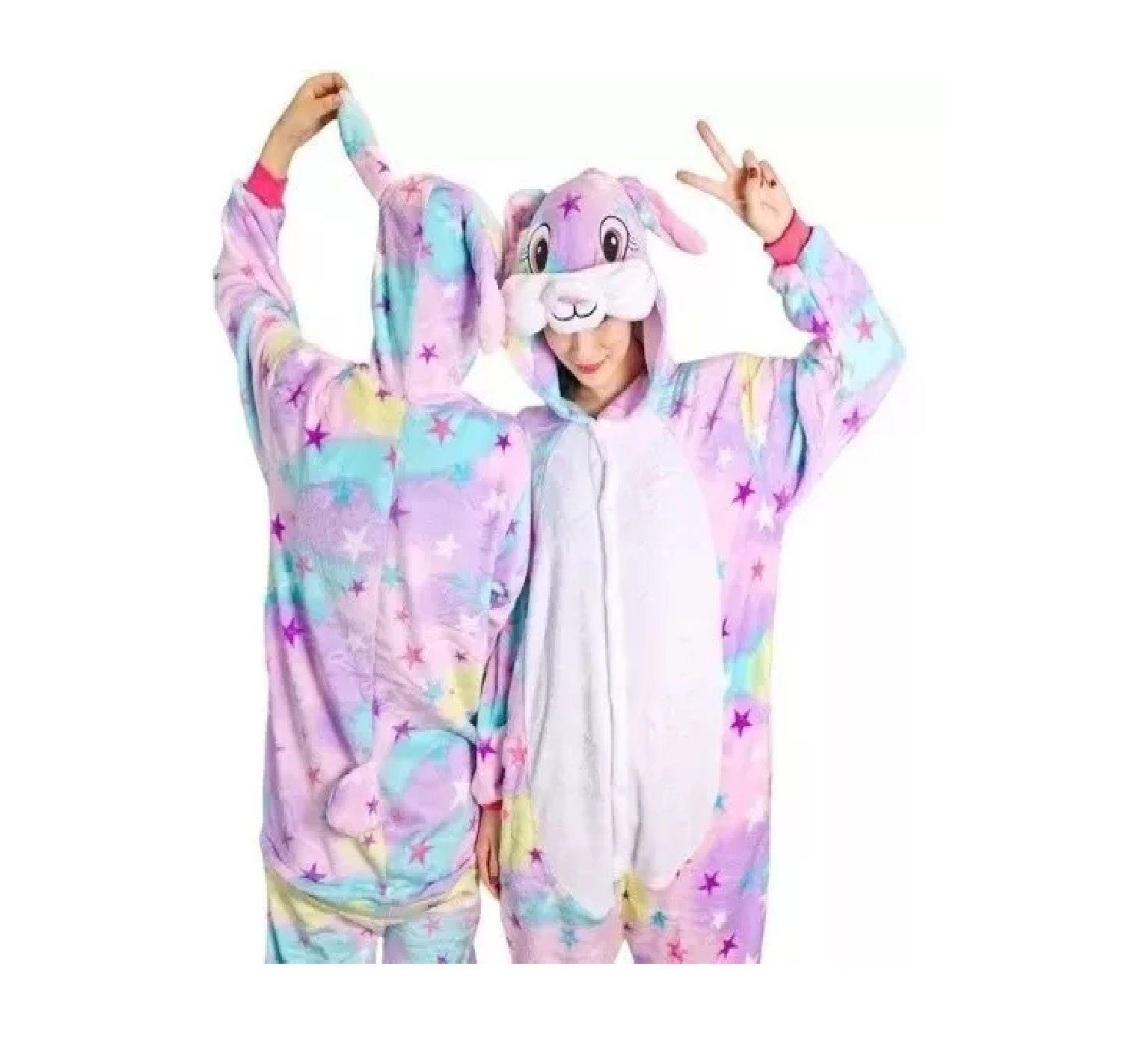 Pijama Enteros Animales Niños y Adultos Conejo Estrella-0