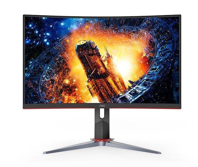 Monitor Curvo de 24" AOC C24G2, Panel VA, 165Hz, 1ms, FreeSync Premium-0