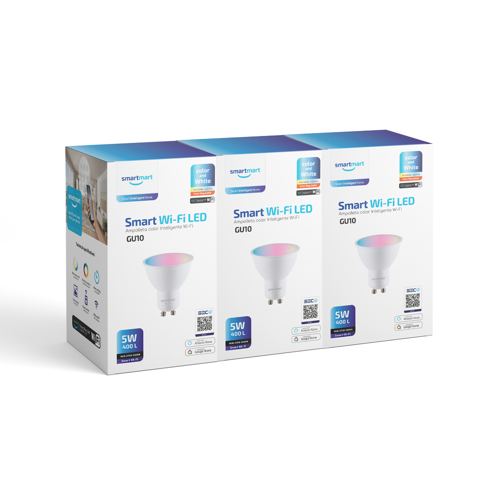 Pack de 3 Ampolletas G10 Inteligente WiFi SmartMart-0