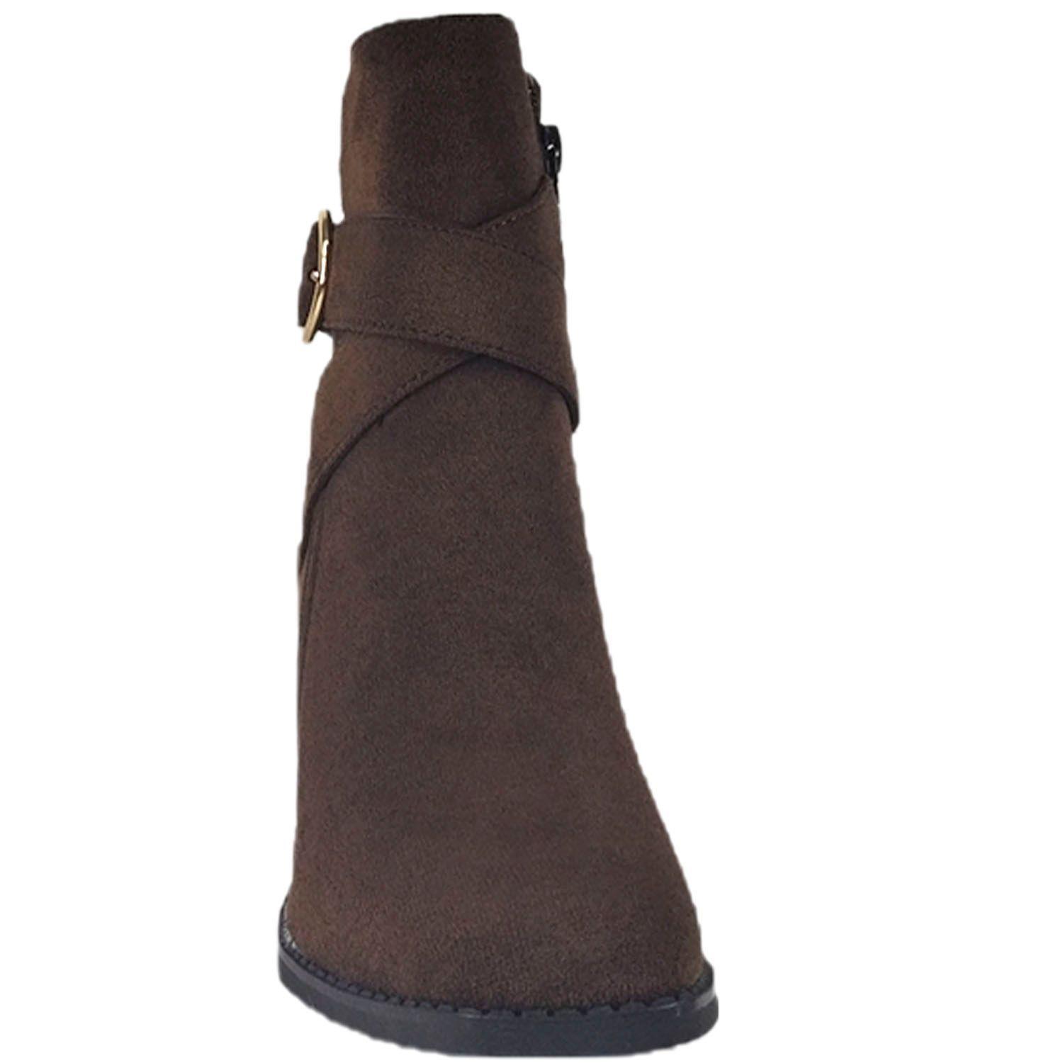 Botin Formal de Mujer Gamuza Q05 Marron-1