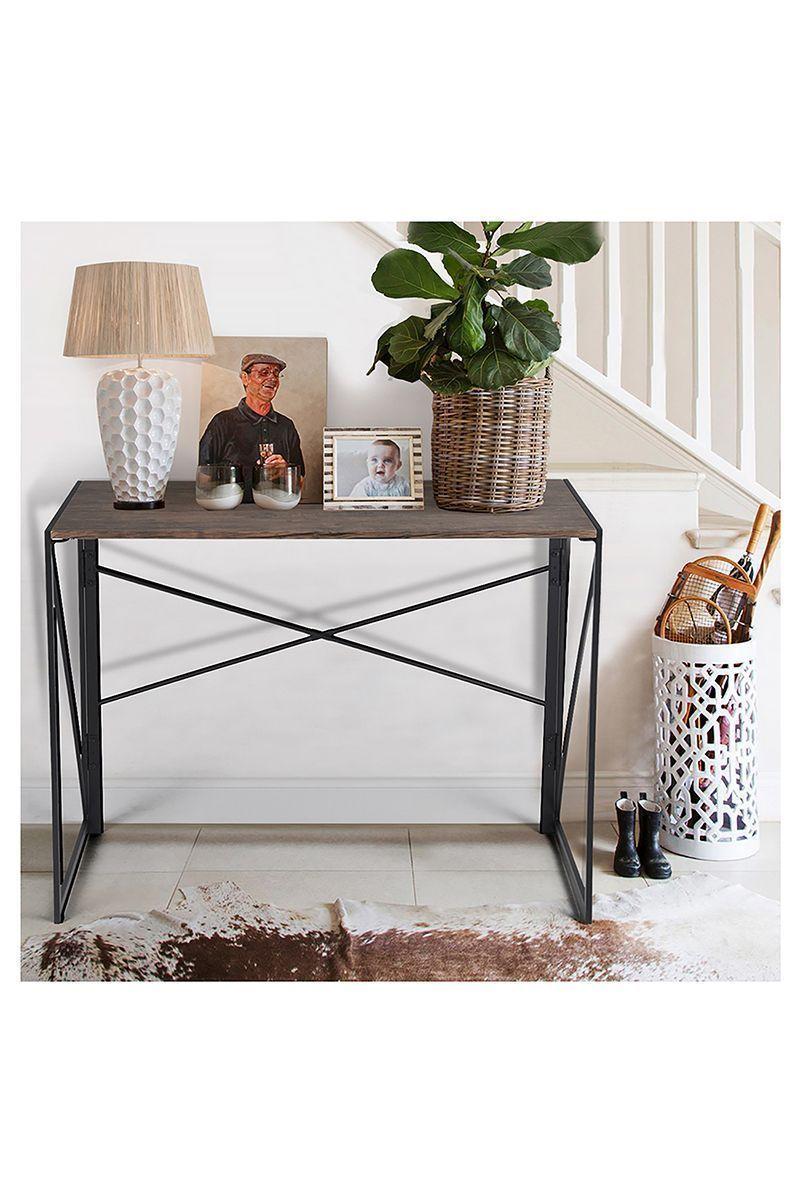 Escritorio Iron Mesa de Arrimo Plegable Negro-5