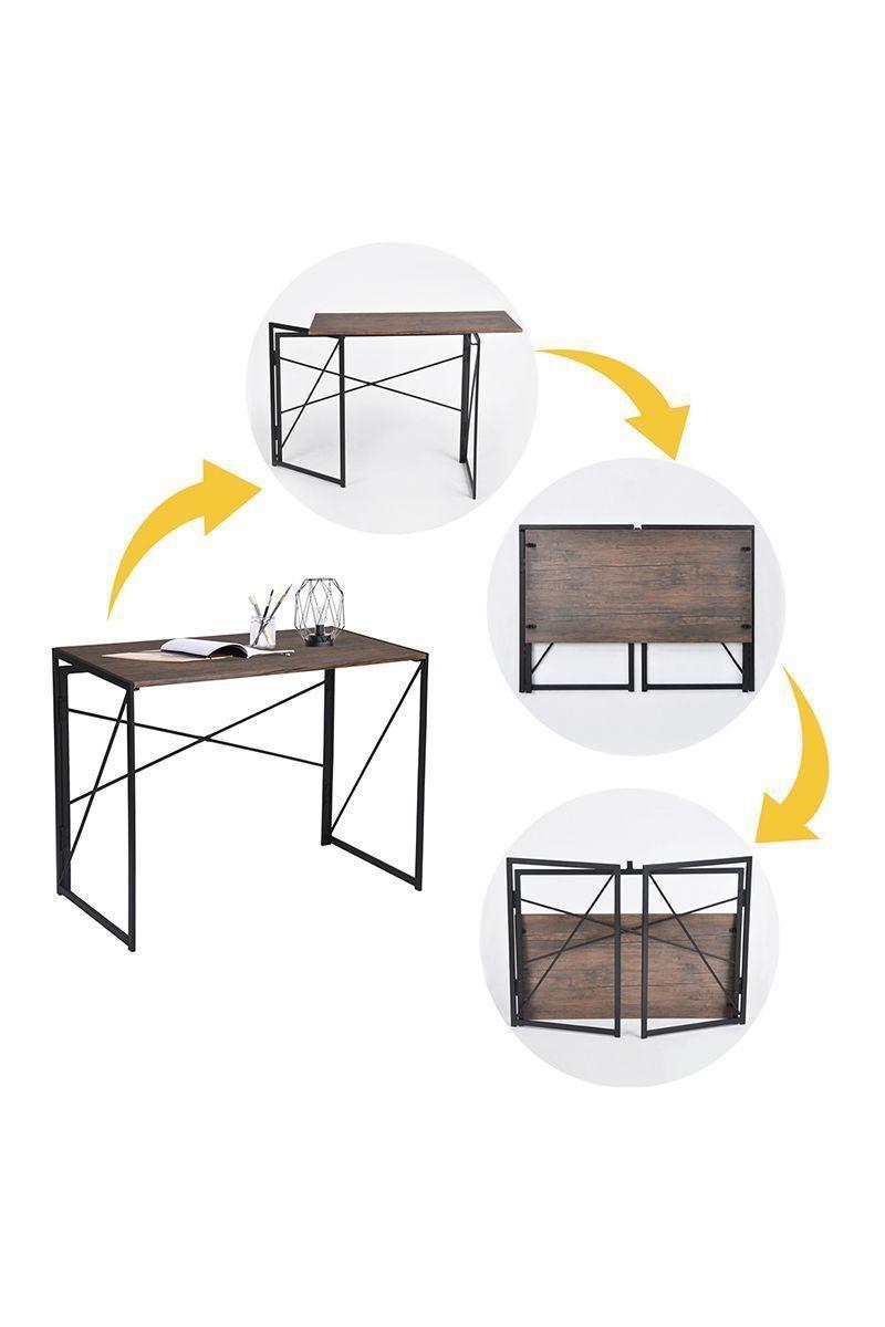 Escritorio Iron Mesa de Arrimo Plegable Negro-3