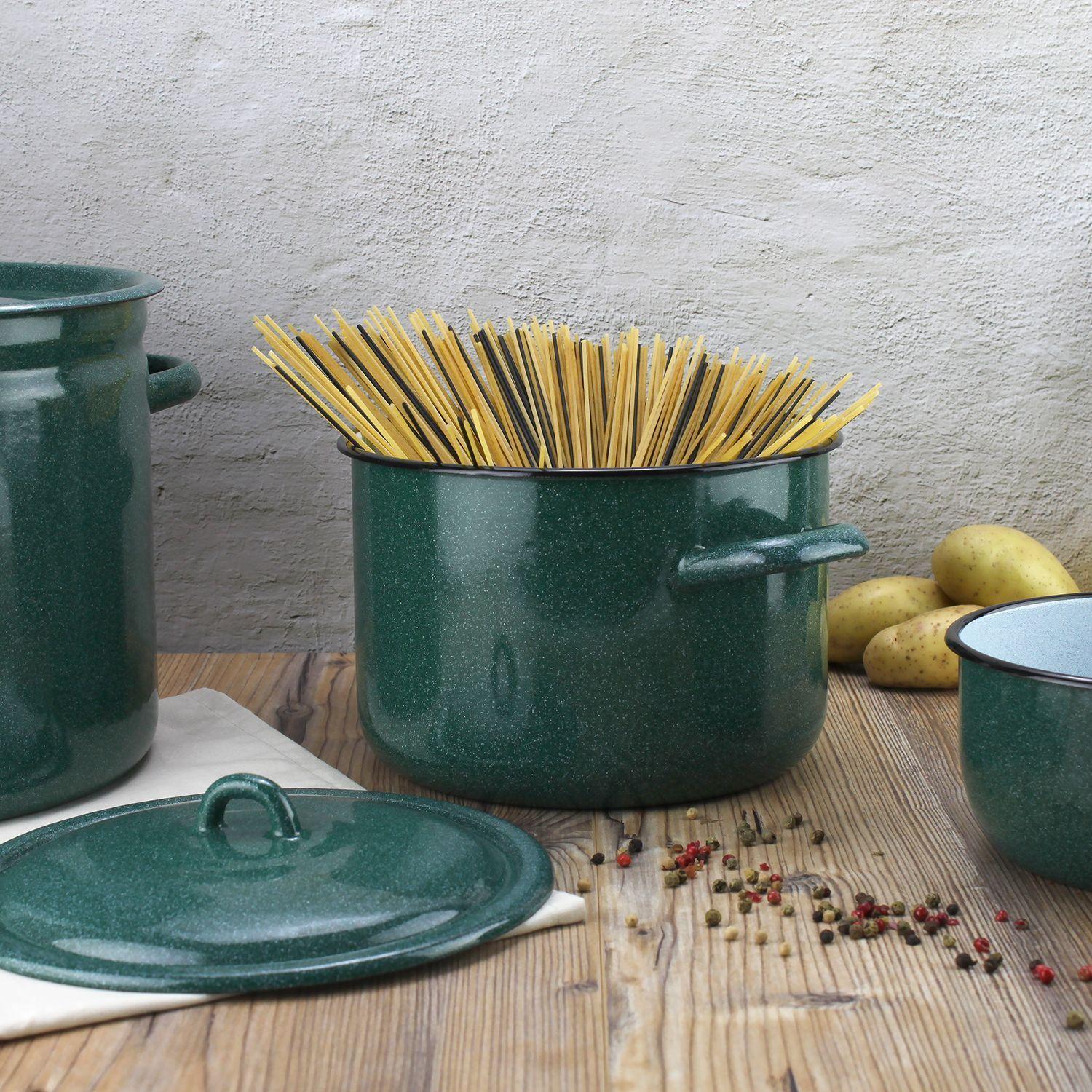 Batería de cocina 5 piezas acero carbónico verde Fundo Fantuzzi-5