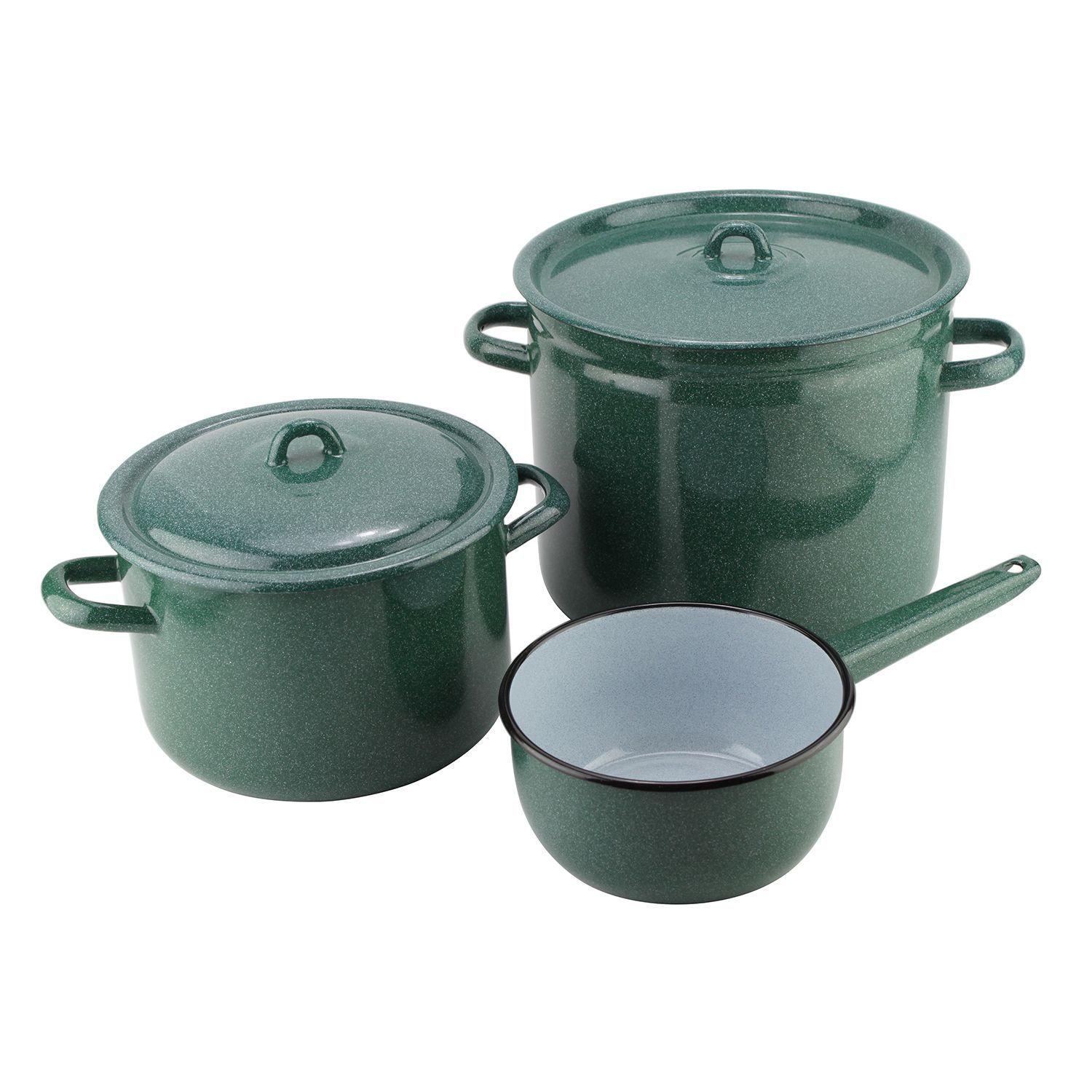 Batería de cocina 5 piezas acero carbónico verde Fundo Fantuzzi-0