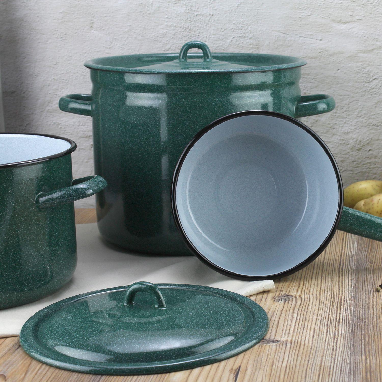 Batería de cocina 5 piezas acero carbónico verde Fundo Fantuzzi-2