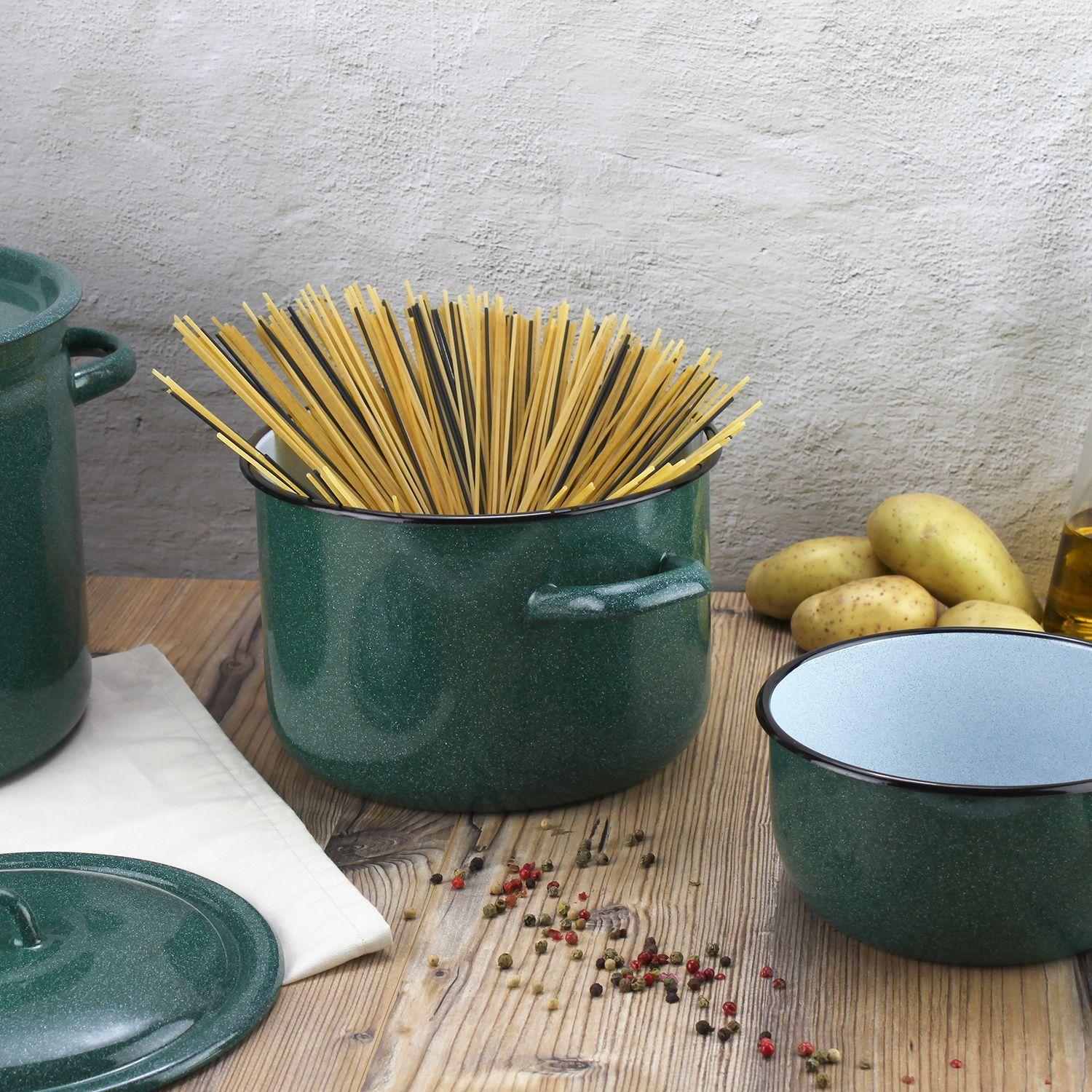 Batería de cocina 5 piezas acero carbónico verde Fundo Fantuzzi-6