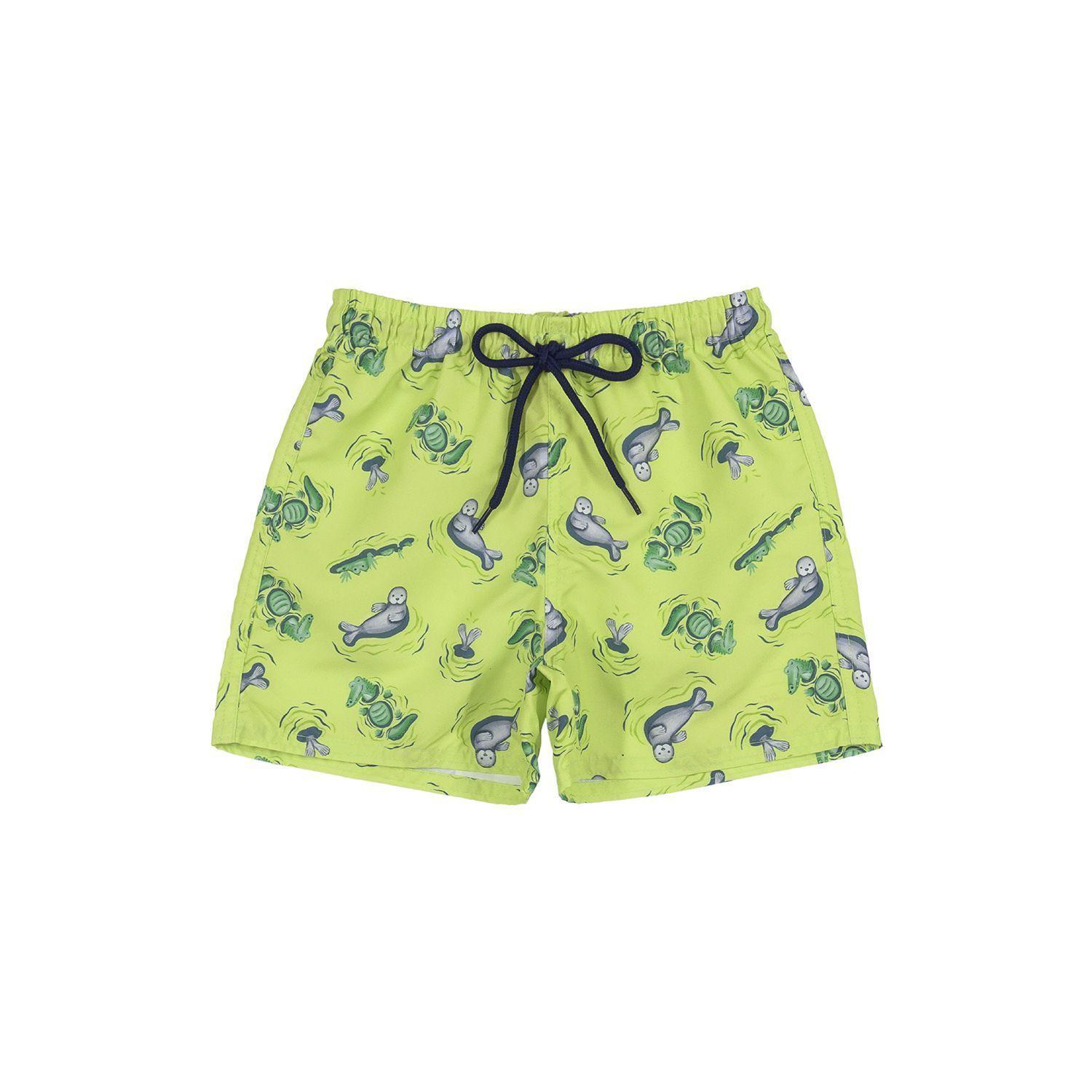 Conjunto del Mar Polera y Shorts Azul y Verde Limon Up Baby-2