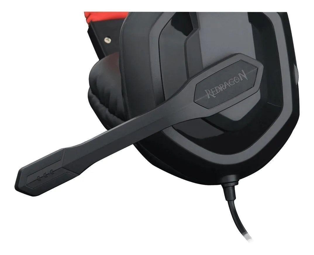 Audífonos gamer Redragon Ares negro y rojo-2
