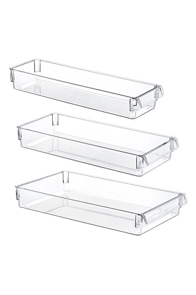Set 3 Organizadores Clear Frontal Tapa Transp -0