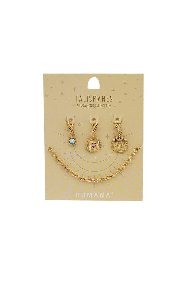 Pulsera Blanda Dorada Talismanes Detente Humana-0