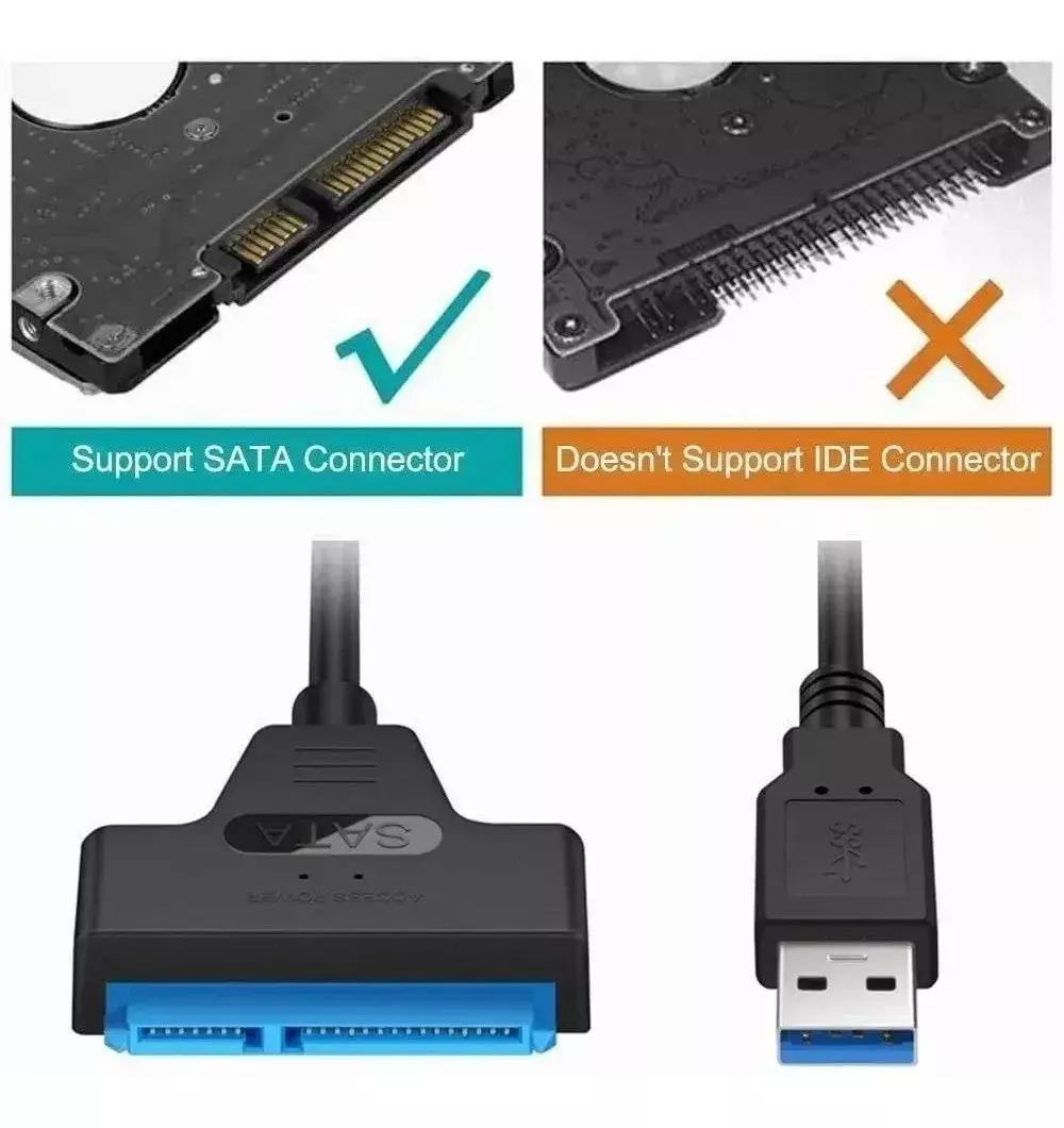 Cable Adaptador Sata A Usb 3 Para Disco Duros Notebooks 2.5-6