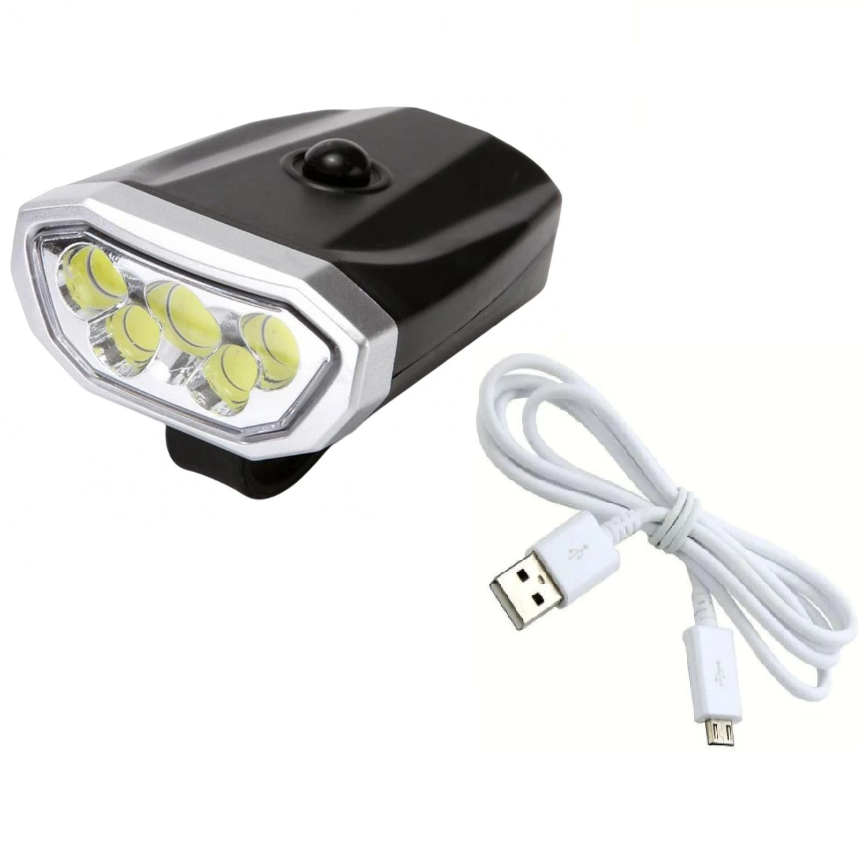 Pack De Luz De Bicicleta Led Cob Y  Led Recargable Trasera-5