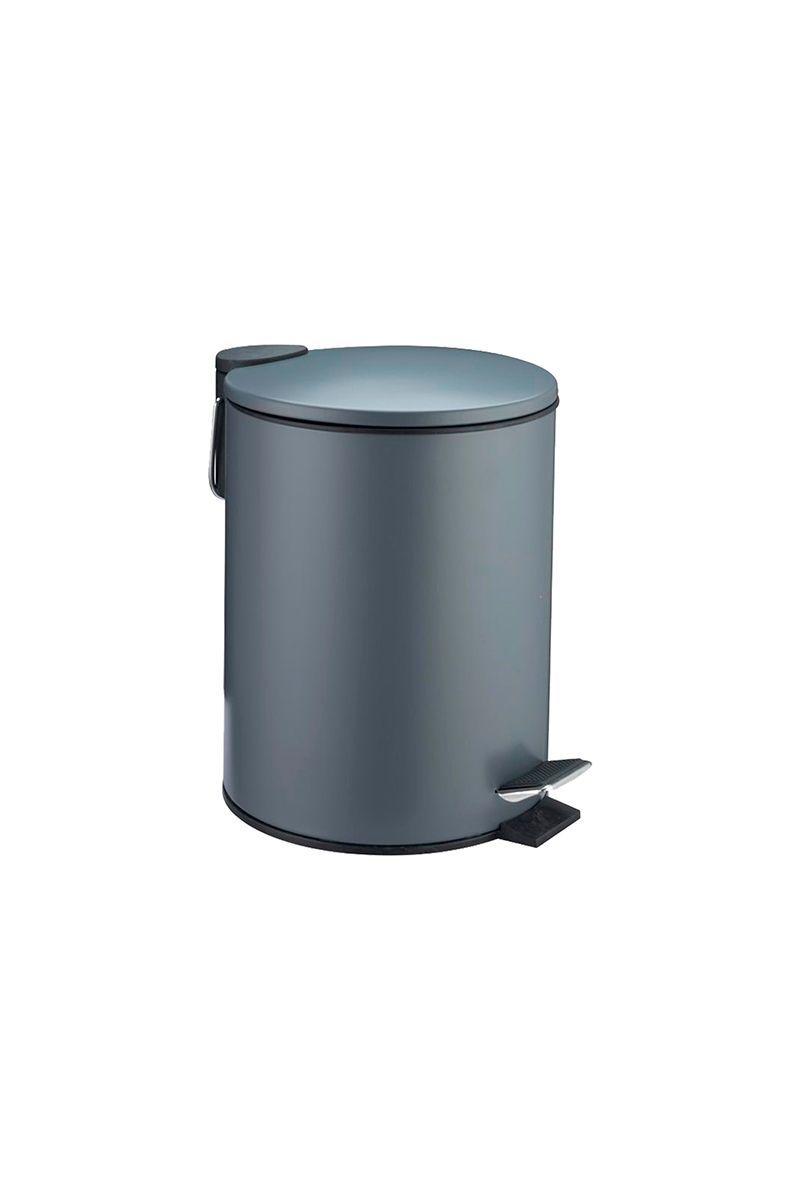 Basurero 5 L Acero Gris-0