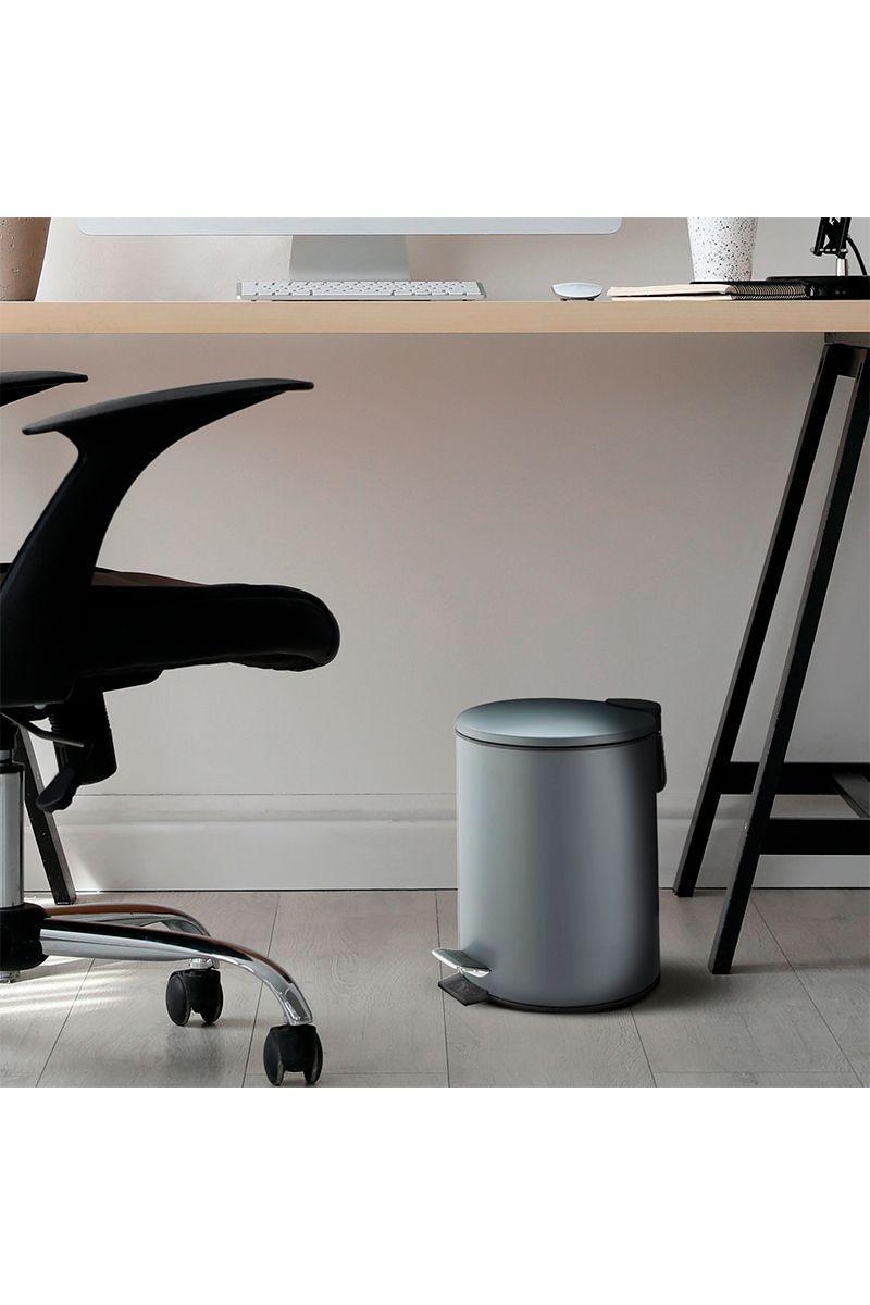 Basurero 5 L Acero Gris-1