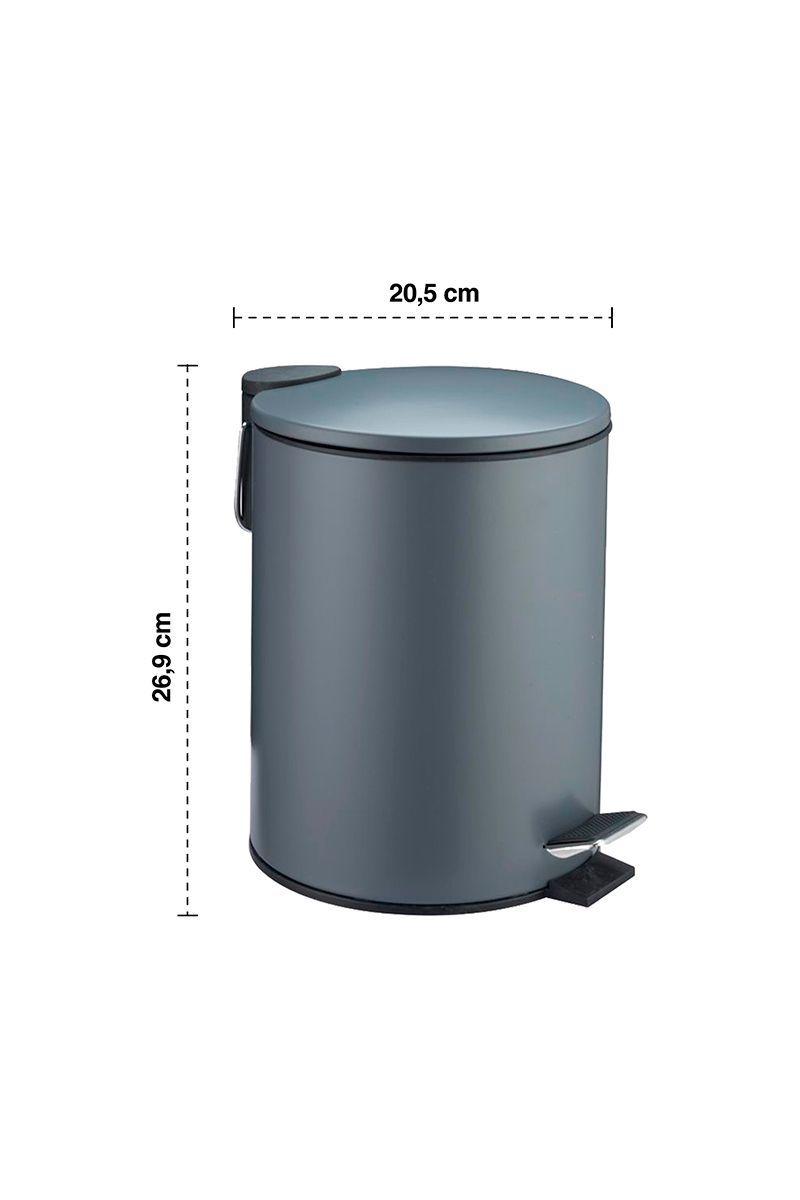 Basurero 5 L Acero Gris-2