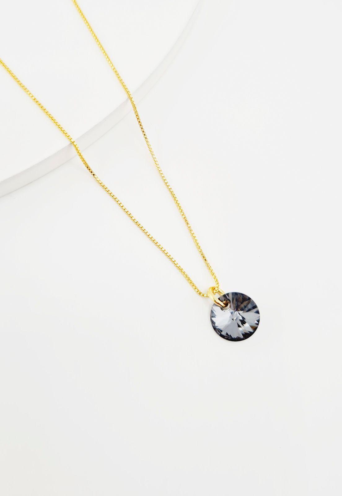 Collar Punto de Luz Gold Cristales Genuinos Silver Night-2