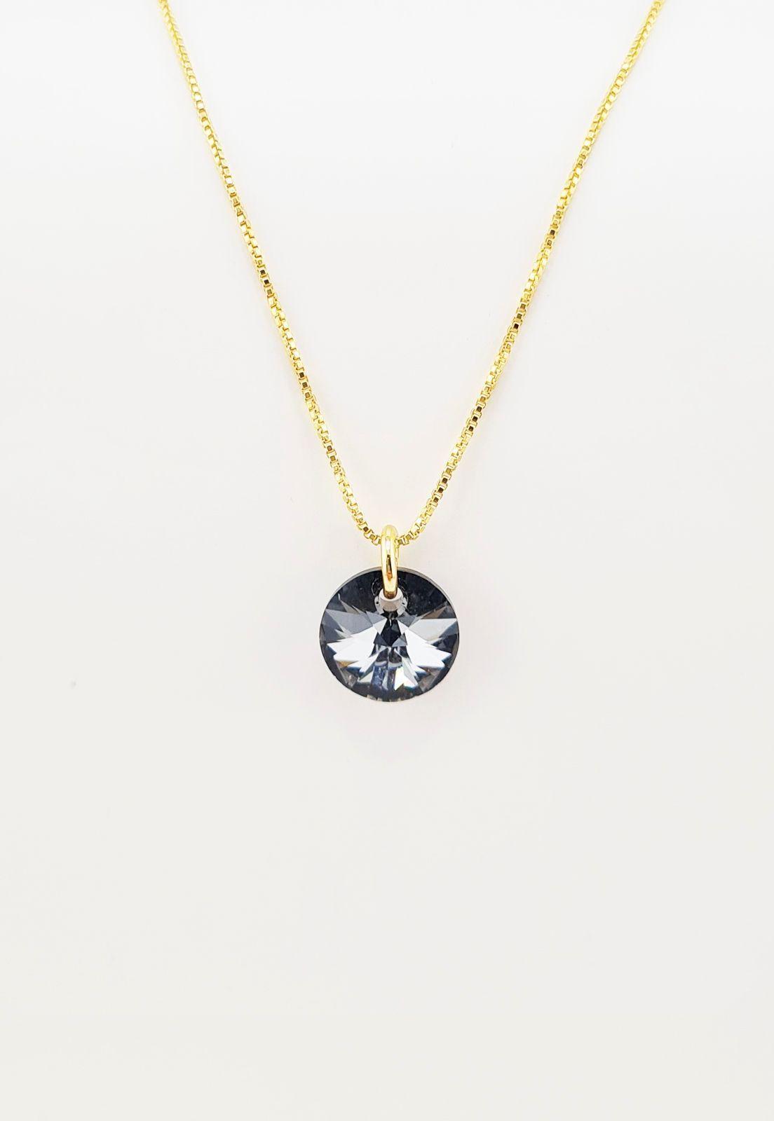 Collar Punto de Luz Gold Cristales Genuinos Silver Night-4