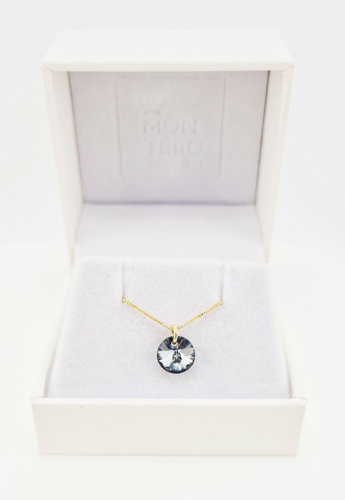 Collar Punto de Luz Gold Cristales Genuinos Silver Night-3