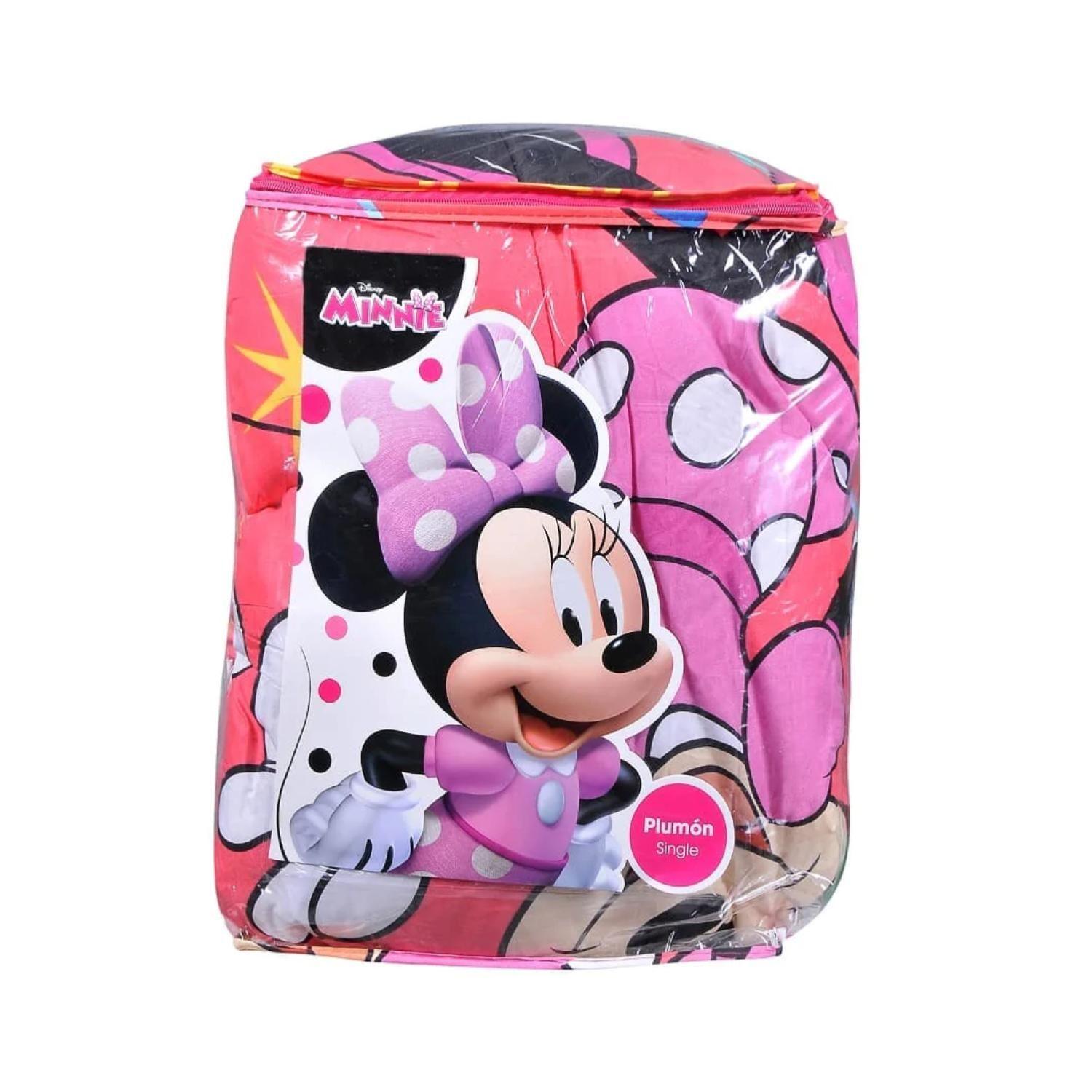 Plumon 1.5 Plazas Microfibra Infantil Rosado Minnie Mouse-0