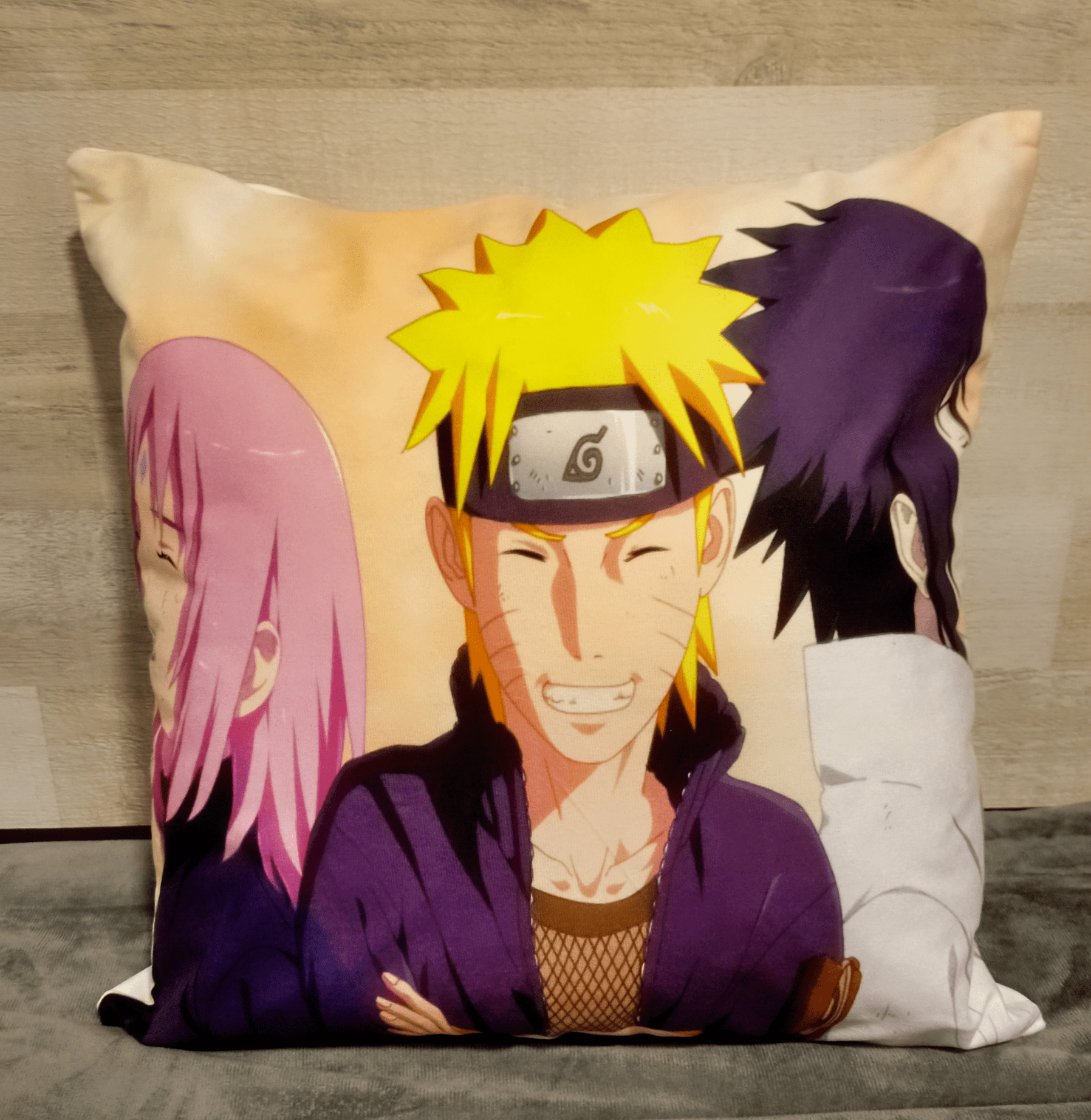Cojín Felpa 45x45 cm Sasuke Sakura Naruto Extra Suave -3