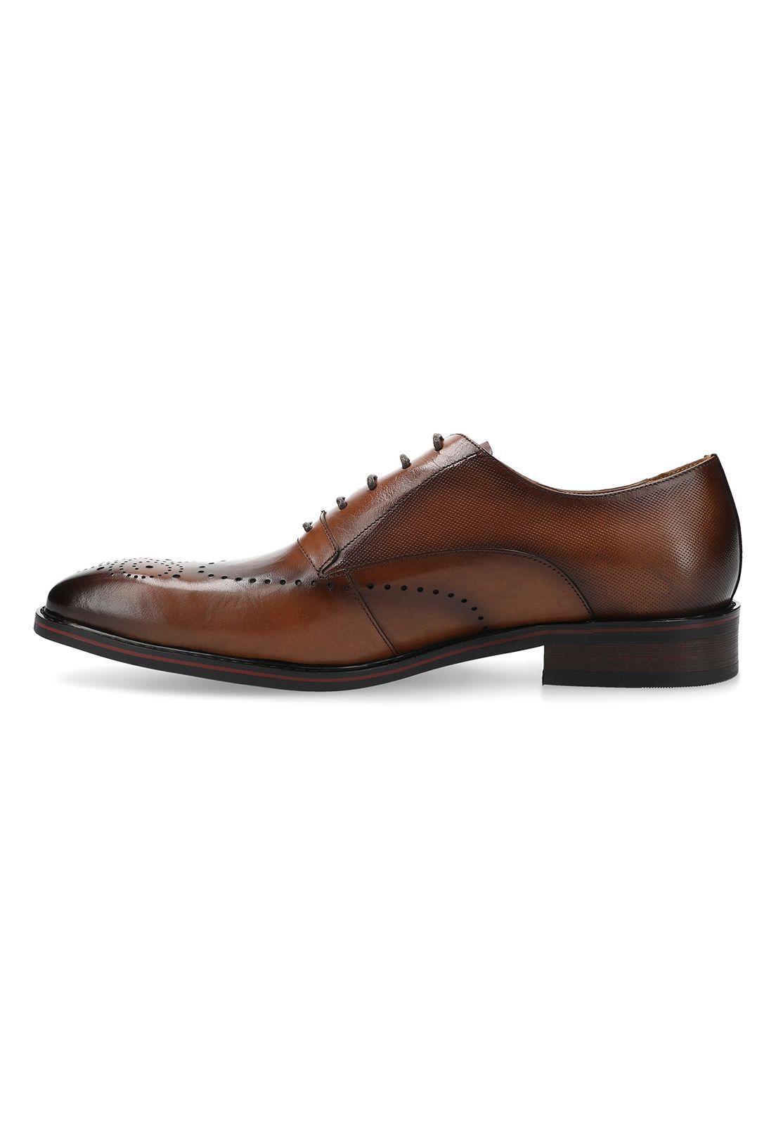 Zapato cuero café. 2600124107 Perry Ellis-2