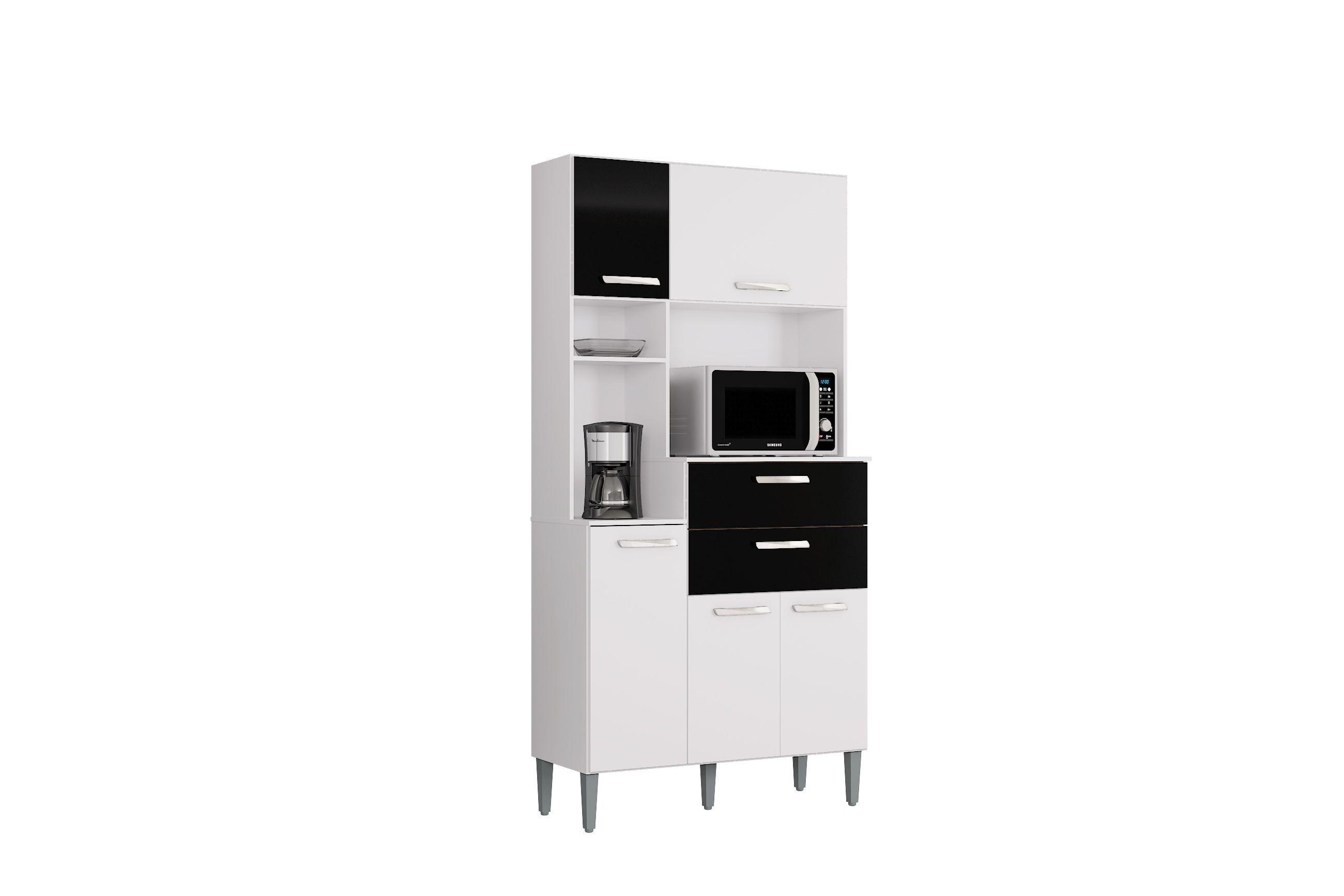 Mueble de cocina Flavia 5 puertas blanco/negro-0