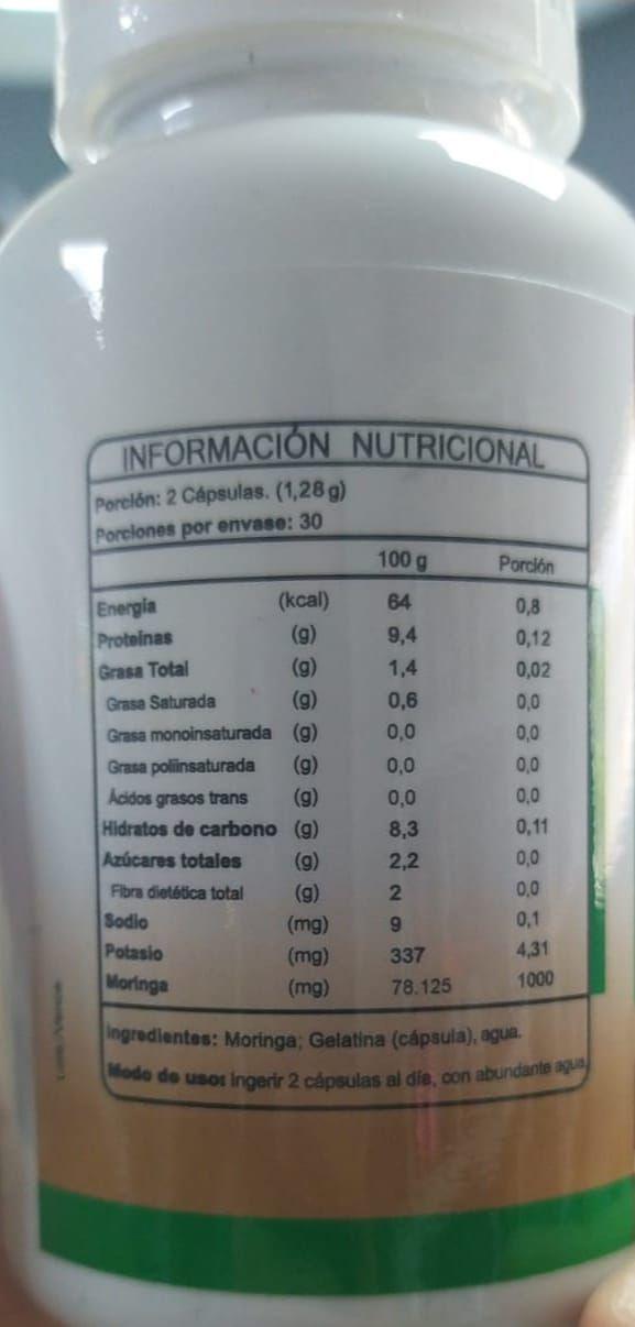 MORINGA - 500 mg - 60 cápsulas -  FNL-1